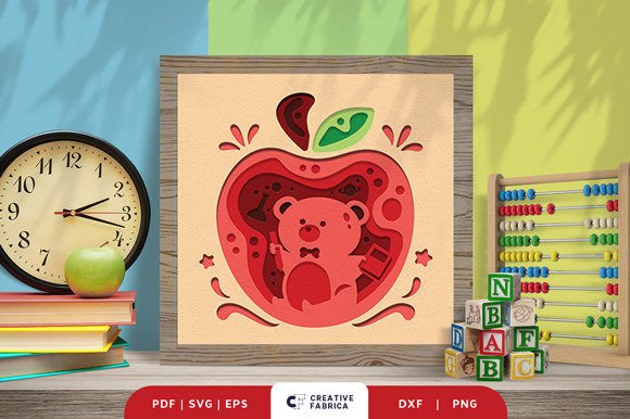 Back to School Bear 3D Shadow Box SVG: A Creative Fusion of Art and Education