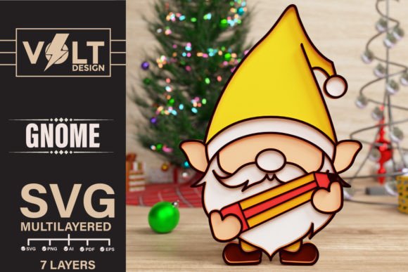 Back to School Gnome Papercut 3D SVG