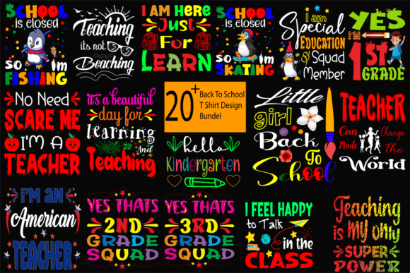 Back to School T-Shirt Design Bundle 2: A Versatile Resource for Custom Apparel Creators