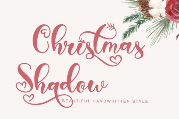 Christmas Shadow: A Handwritten Font with a Love Shape
