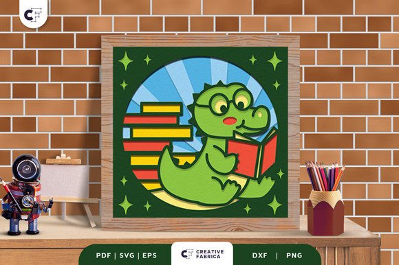 Crocodile Back to School 3D Shadow Box: A Creative Educational Tool for Kids