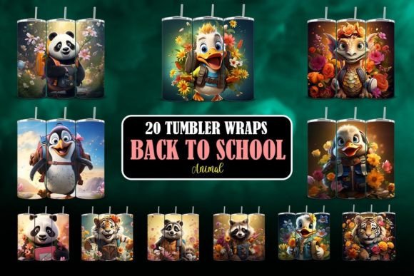 Cute Animal Back to School Tumbler Wraps Bundle: A Creative Must-Have for Printers and Entrepreneurs
