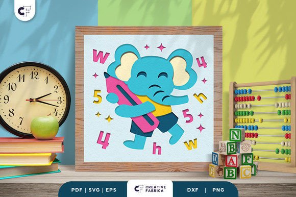 Elephant Back to School 3D Shadow Box – A Fun Way to Start the School Year