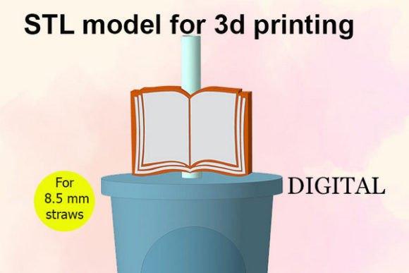 Open Storybook Straw Topper STL File: A Creative 3D Printing Accessory