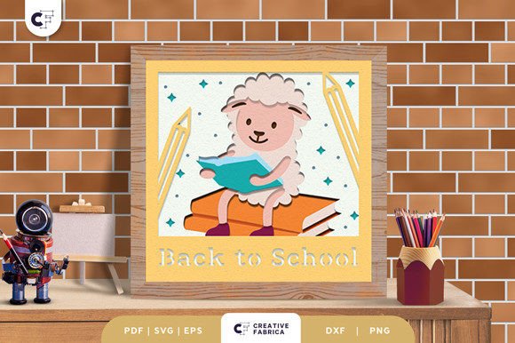 Sheep Back to School 3D Shadow Box SVG: A Creative Gift for the First Day of School